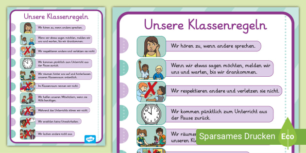 10 Klassenregeln - Poster (editierbare Vorlage)