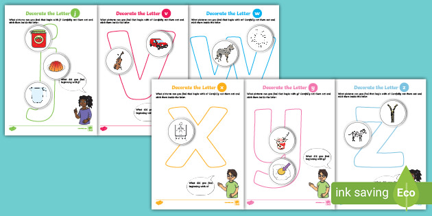 J V W X Y Z Initial Sounds Cutting Skills Activity