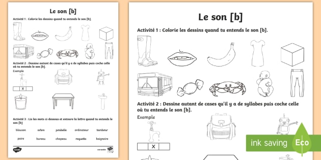 Feuille D'activités : Le Son [b]