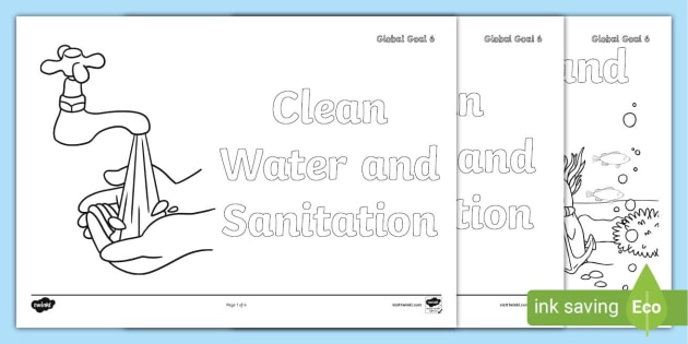 All About Global Goals: Clean Water and Sanitation Colouring