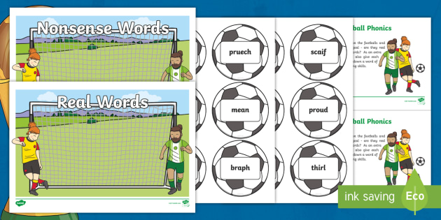 Football Score a Goal! Phase 2 Phonics Game (teacher made)