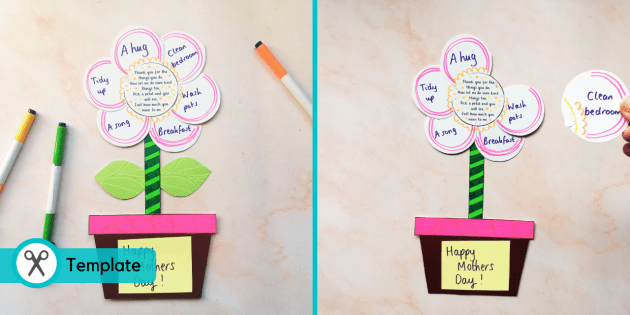 Mothers Day Kindness Coupons Flower Craft (teacher made)