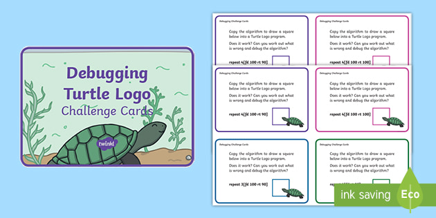 ICT Challenge Cards Debugging Turtle Logo (teacher made)