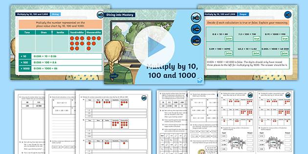 year 6 diving into mastery multiply by 10 100 and 1000 teaching pack