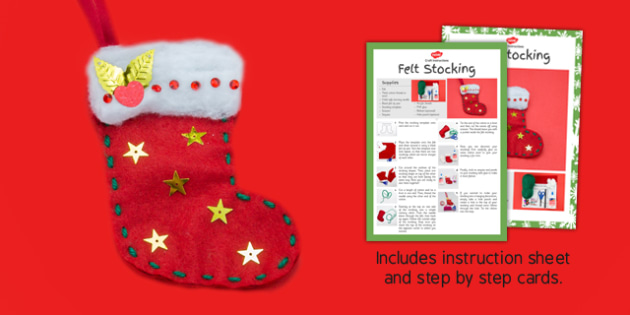Download Free Felt Stocking Christmas Craft Instructions Teacher Made PSD Mockup Template