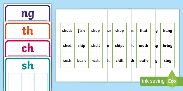 Sh Ch Th And Ng Word Sorting Cards Activity Teacher Made