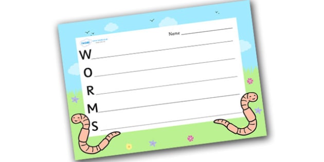 Worms Acrostic Poems (teacher made)