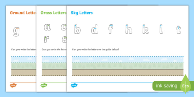 Ground Grass And Sky Letter Writing Worksheet Worksheet