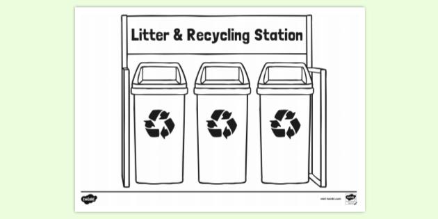 recycle bin coloring pages
