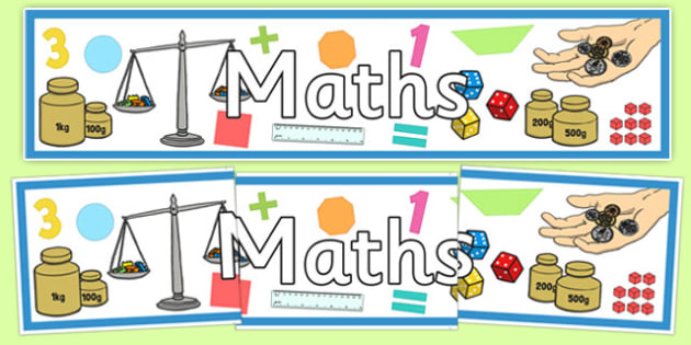 Cursive Maths Display Banner
