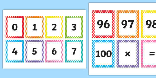 Numbers 0-100 Pocket Flash Cards 