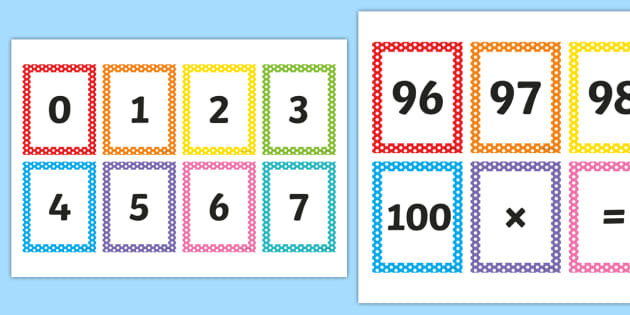 number cards to 100 printable numeracy teaching resource