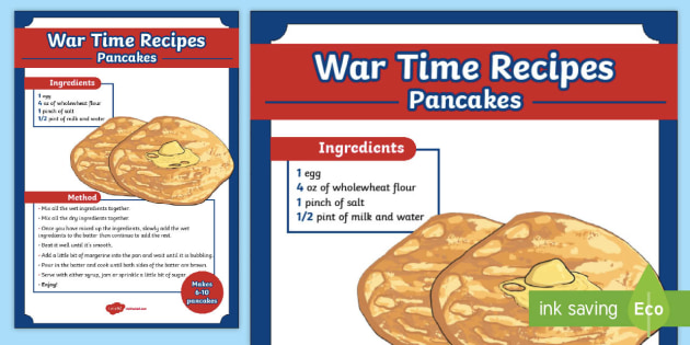 WW2 Pancakes Recipe KS2 (teacher made)