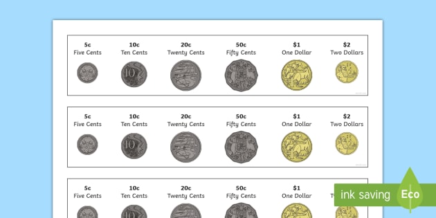 Download Australian Coins Strip Number Cards (teacher made)