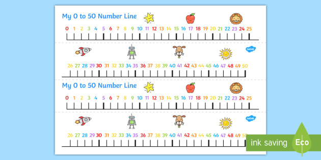 numbers 0 50 on a number line teacher made