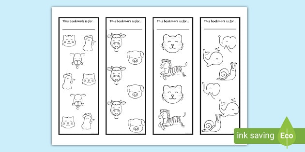 FREE! - Cute Animal Bookmarks to Colour | Resources | Twinkl