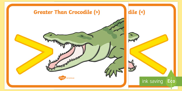 Greater Than And Less Than (Crocodiles) - greater than, less