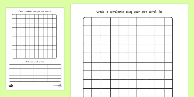 word search template teacher made