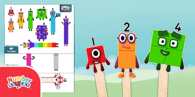 Numberblocks Stick Puppets