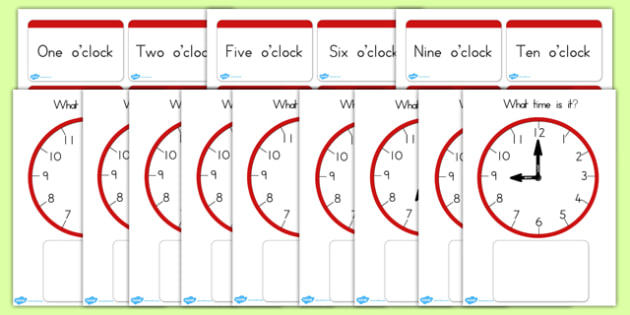 FREE! - Clock Matching Game O Clock (teacher made)