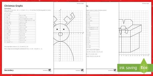 Christmas Graphs Differentiated Worksheet / Worksheets - Graph, Gradient