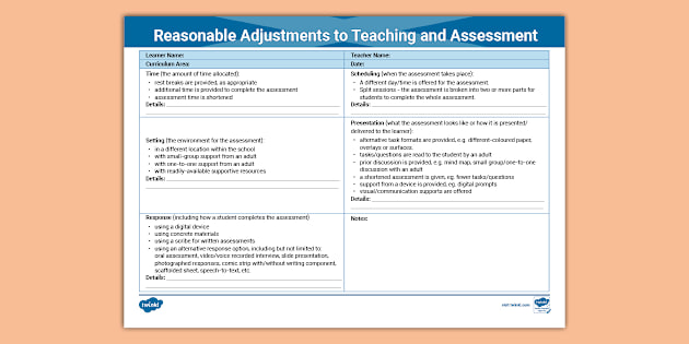Reasonable Adjustments Education | twinkl.co.uk