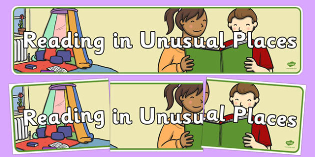 Reading In Unusual Places Display Banner Teacher Made
