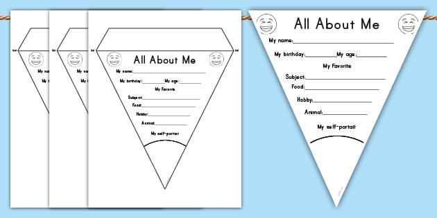 All About Me Bunting (teacher made)