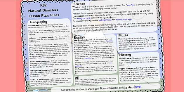 Natural Disasters Lesson Plan Ks2 Twinkl Teaching Resource