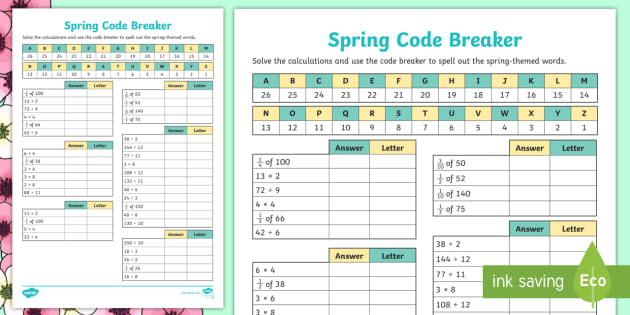Spring Code Breaker Twinkl Teacher Made Resources