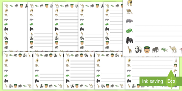 animal border lined paper