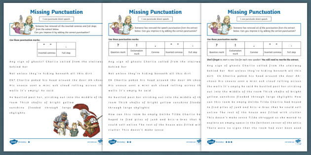 ks2 direct speech punctuation differentiated worksheets ancient romans