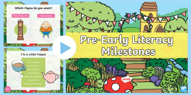 Pre- Early Literacy Milestones Choosing Rhymes PowerPoint