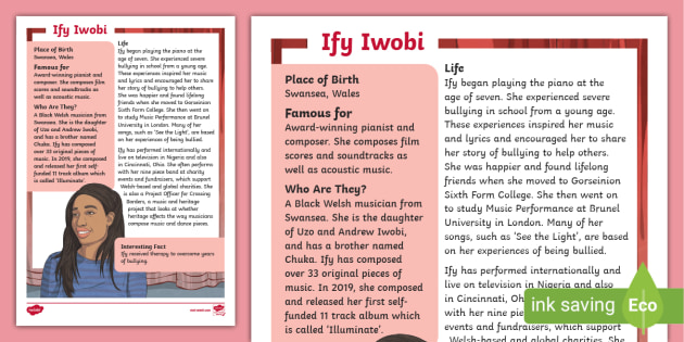 Biography Fact File • Twinkl.ca