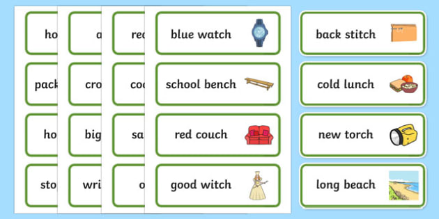 Two Syllable Final Ch Sound Word Cards