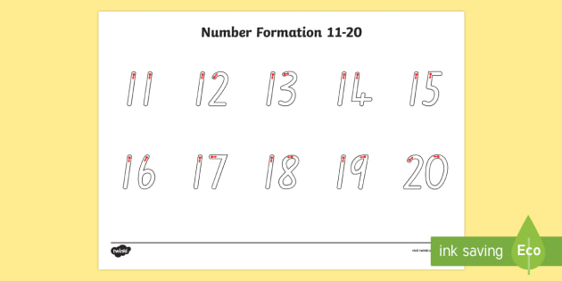 Number Formation 11 20 Worksheet Worksheet Teacher Made