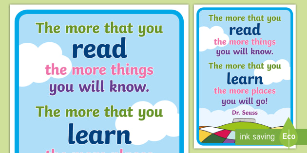 free dr suess poster for a ks2 reading display primary resource