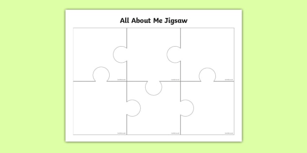 6 Piece Jigsaw Puzzle Template
