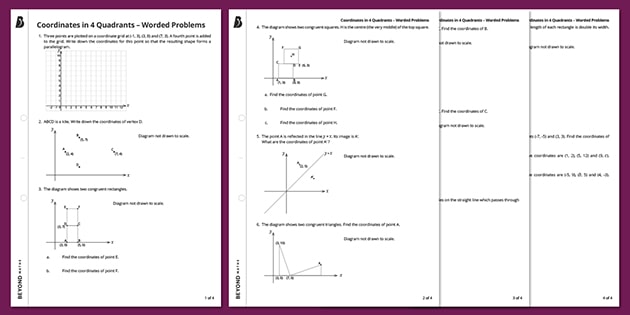 👉 Coordinates In 4 Quadrants - Worded Problems | Beyond Maths