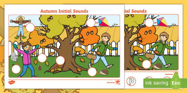 Autumn Writing Initial Sounds Activity Teacher Made