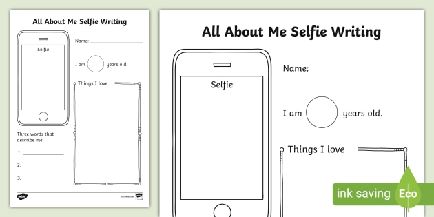 All About Me Art Phone Template Free Worksheet - Twinkl