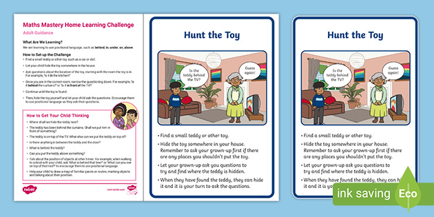 👉 Maths Mastery Positional Language Home Learning Challenge