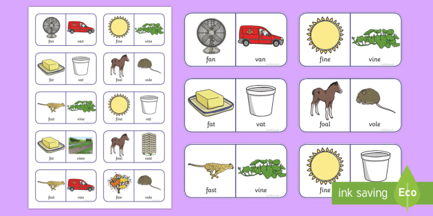 F And V Minimal Pairs Dominoes Game Twinkl