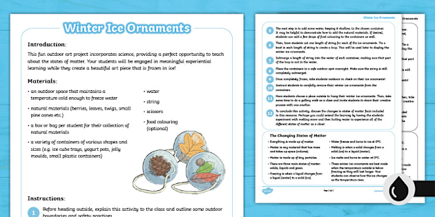 Winter in Canada: Intermediate Winter Ice Ornaments