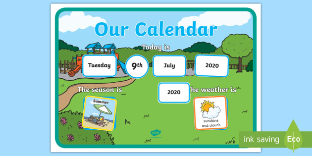 Classroom Calendar Interactive Calendar Weather Display