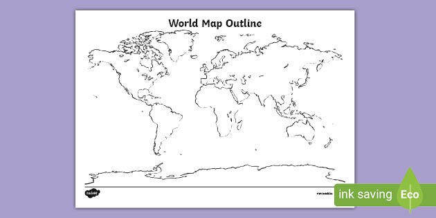 Blank World Map Ks2 World Map Outline (Teacher Made)