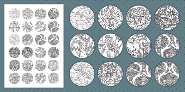 mindfulness colouring thank you printable reward stickers