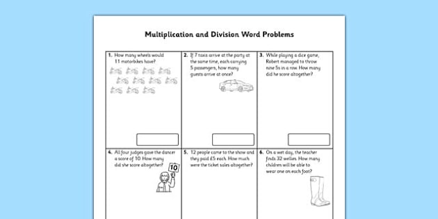 year 3 multiplication and division word problems x2 x5 x10