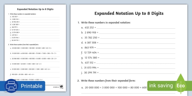 Writing Numbers In Expanded Form 10 000s Worksheet 43 Off 1669