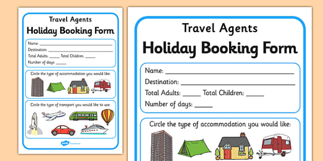 Travel Agents Booking Form (teacher made)